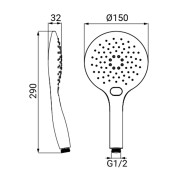 Doccia ABS cromata, anticalcare a 3 getti Astra Idro-Bric