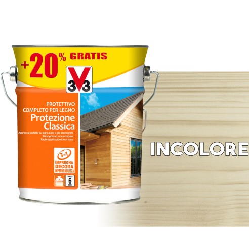 Protettivo completo per legno a solvente protezione classica impregnante legno esterno 3L Incolore satinato 3153895127653