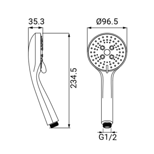 Doccetta ABS cromato, anticalcare, 3 getti Lady Idro-bric
