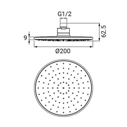 Soffione doccia Windjet tondo in ABS cromato, Ø 20 cm
