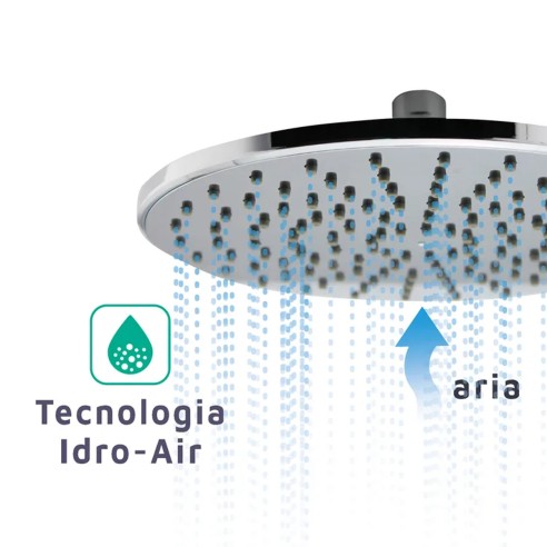 Soffione doccia Windjet tondo in ABS cromato, Ø 20 cm