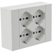 Multipresa da esterno Quadra con 4 schuko P40 per scatole 3 moduli 22016 Electraline 8011439220169