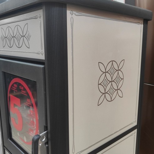 Stufa a legna Decor Evo EK63 tortora-2