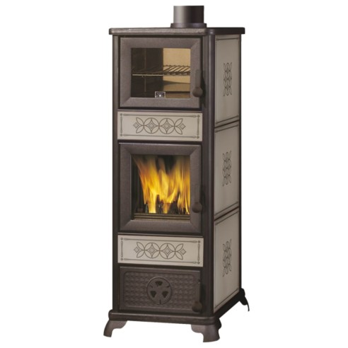 Stufa a legna con forno Decor C EVO EK63 tortora