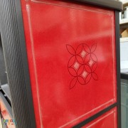 Stufa a legna con forno Decor C EVO EK63 rivestimento bordeaux
