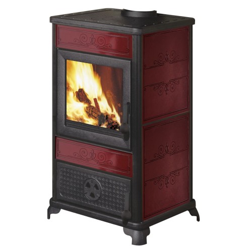 Stufa a legna Fancy Evo EK63 bordeaux