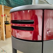 Stufa a pellet ventilata canalizzata Yung 130++ EK63 inserto superiore ceramica bordeaux