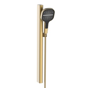 Saliscendi Atlas alluminio oro opaco con doccetta 3 getti, Aquasanit