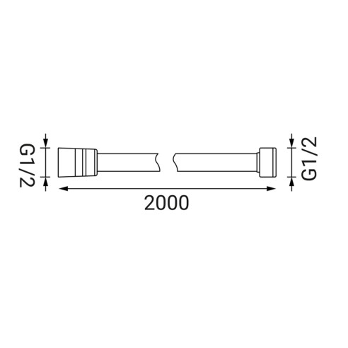 Flessibile doccia acciaio cromato 200 cm Idro-Bric