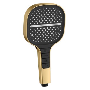 Doccia ABS oro opaco/nero, anticalcare, 3 getti Atlas Aquasanit