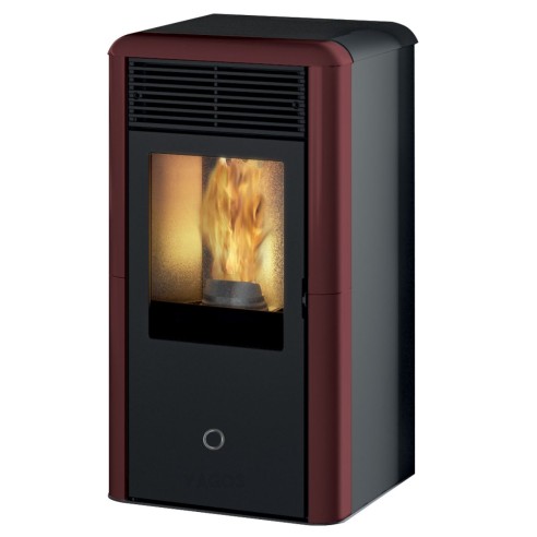 Stufa a pellet ceramica Idro Spot100 H 10,1 kW bordeaux
