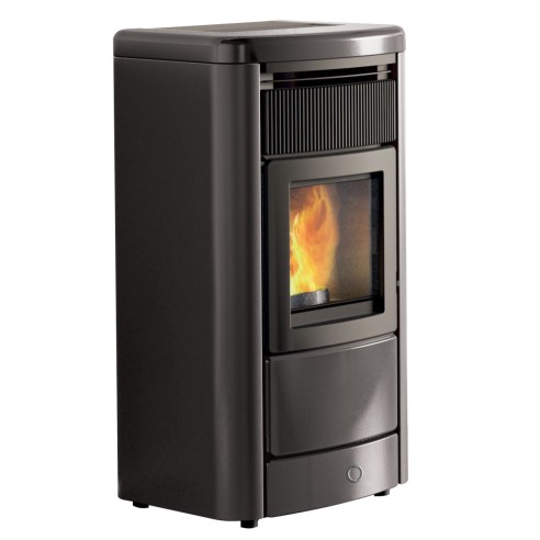 Stufa a pellet ceramica Idro Monday190 H 19,2 kW grigio