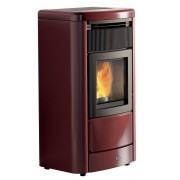Stufa a pellet ceramica Idro Monday230 H 22,8 kW bordeaux