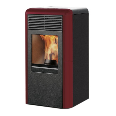 Stufa a pellet Idro Idropoint2 10,1 kW bordeux panna Italiana Camini