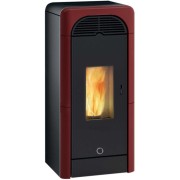 Stufa a pellet ventilata canalizzabile Berry90+ EK63 bordeaux