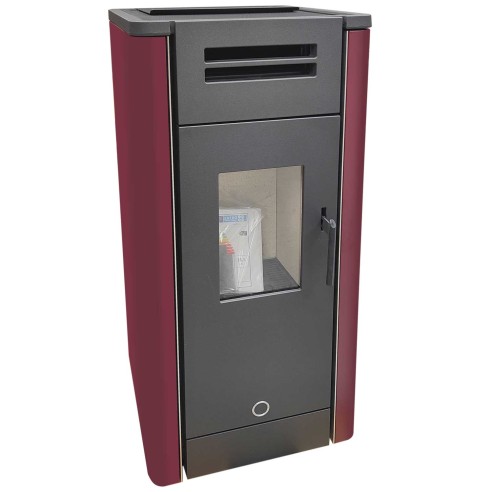 Stufa a pellet ermetica canalizzata Metro110+ EK63 bordeaux