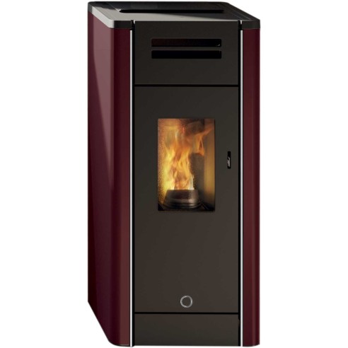 Stufa a pellet ermetica canalizzata Metro110+ EK63 bordeaux