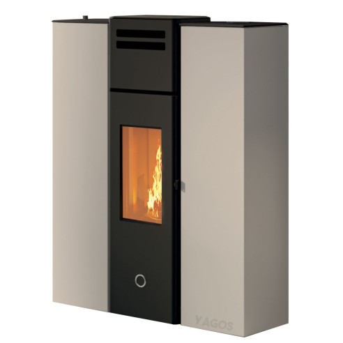 Stufa a pellet ermetica canalizzata Cell80+ EK63 tortora