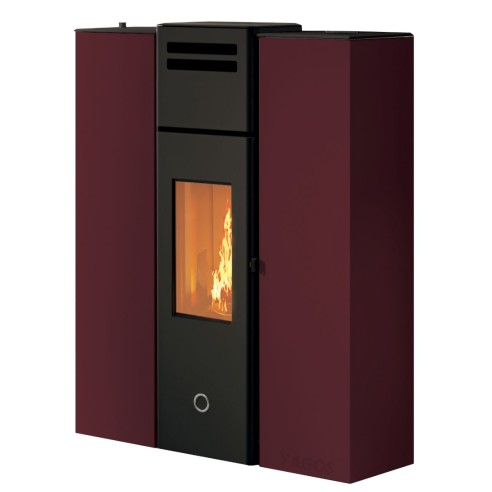 Stufa a pellet ermetica canalizzata Cell80+ EK63 bordeaux