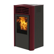 Stufa a pellet ventilata Ten2 11,4 kW bordeaux
