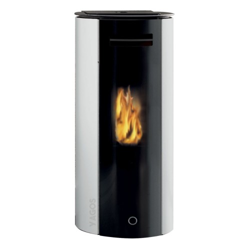 Stufa a pellet canalizzabile Spy110+ acciaio EK63 bianco
