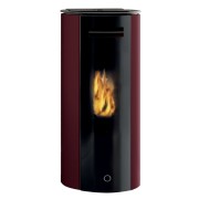 Stufa a pellet canalizzabile Spy110+ acciaio EK63 bordeaux