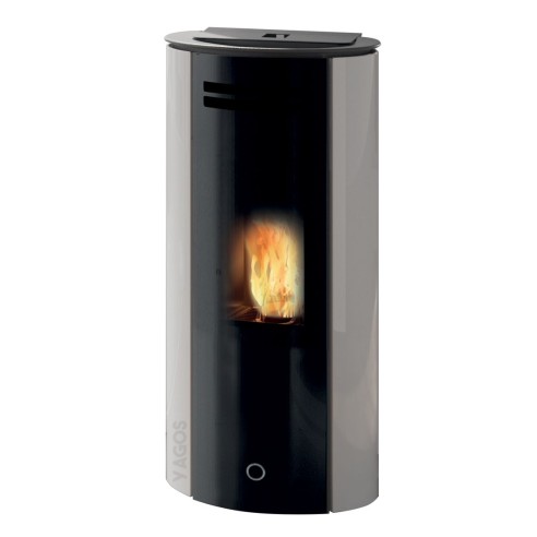 Stufa a pellet canalizzabile Spy110+ vetro EK63 bianco