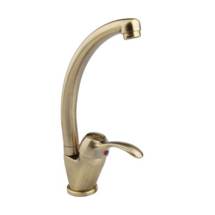 Rubinetto lavello bocca alta serie Distri vecchio ottone Idro-Bric
