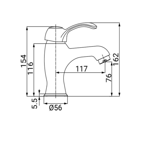 Miscelatore per lavabo Distri vecchio ottone Idro-Bric