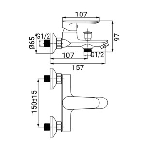 Miscelatore vasca cromato serie One Idro-Bric 2