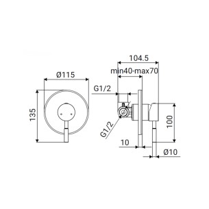 Miscelatore incasso doccia serie Antea Idro-Bric 2