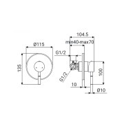 Miscelatore incasso doccia serie Antea Idro-Bric