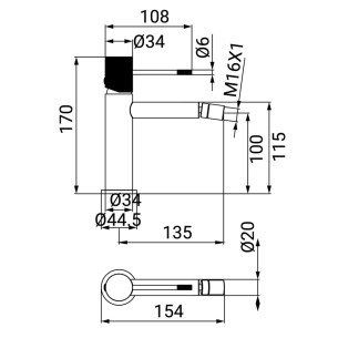Miscelatore bidet cromato serie Astral Idro-Bric 2