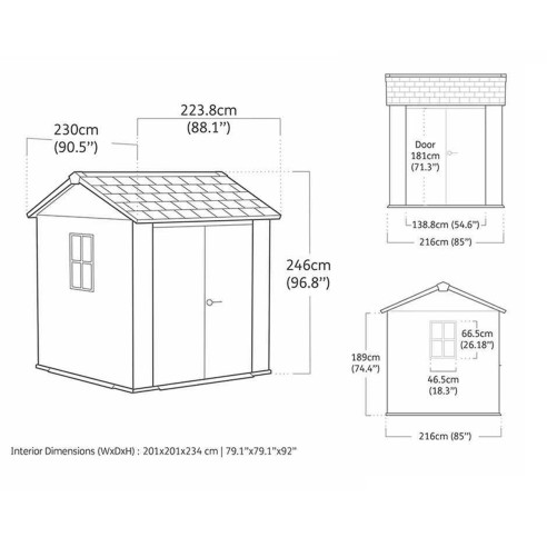 Keter Newton plus 757/775 Casetta da giardino dimensioni