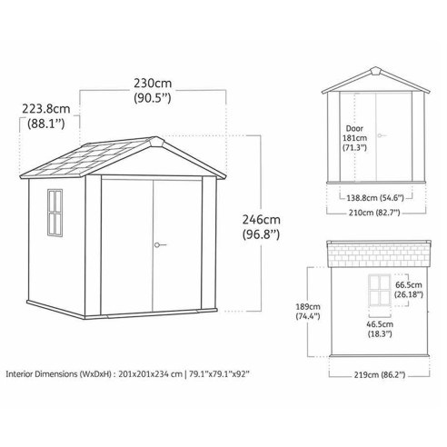 Keter Newton plus 757/775 Casetta da giardino dimensioni