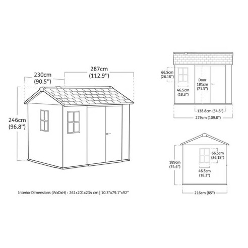 Keter Newton plus 759/975 Casetta da giardino dimensioni