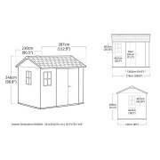 Keter Newton plus 759/975 Casetta da giardino dimensioni