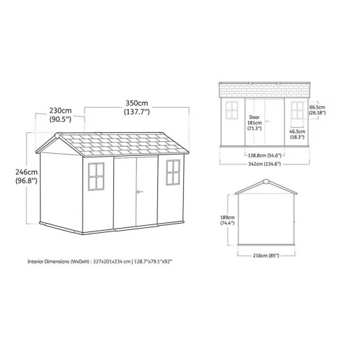 Keter Newton plus 7511/1175 Casetta da giardino dimensioni