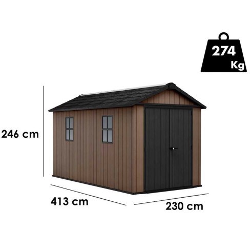 Keter Newton plus 7513/1375 Casetta da giardino con finestre