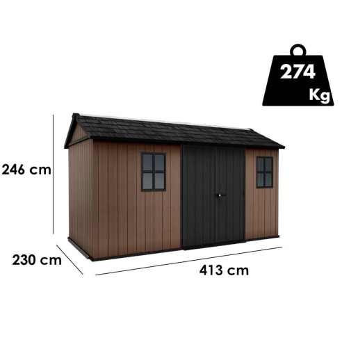 Keter Newton plus 7513/1375 Casetta da giardino con finestre