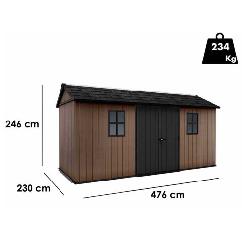 Keter Newton plus 7515/1575 Casetta da giardino con finestre