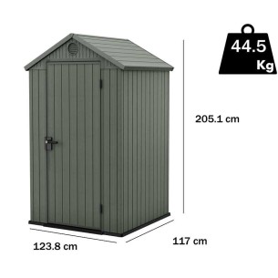 Keter Darwin verde casetta porta attrezzi 123,8x117x205,10 cm 2