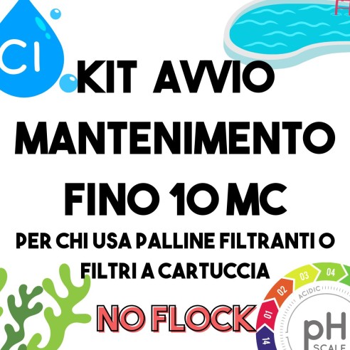 Avvio e mantenimento piscina fino 10 mc filtro palline