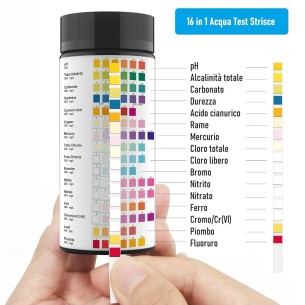 Strisce test acqua 16 in 1 pool test metalli