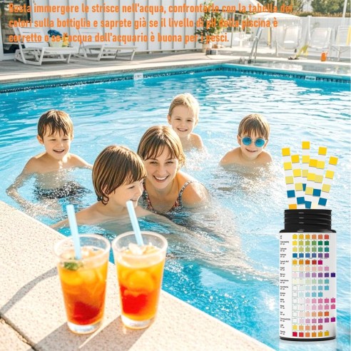 Strisce test acqua 16 in 1 pool test metalli