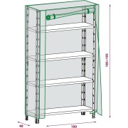 Copertura in nylon per scaffali 105x40x182 cm Domopak Living 901042 chiusura