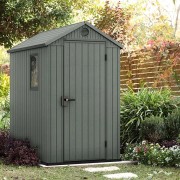 Keter casetta da giardino Darwin 4x6 verde ambientata