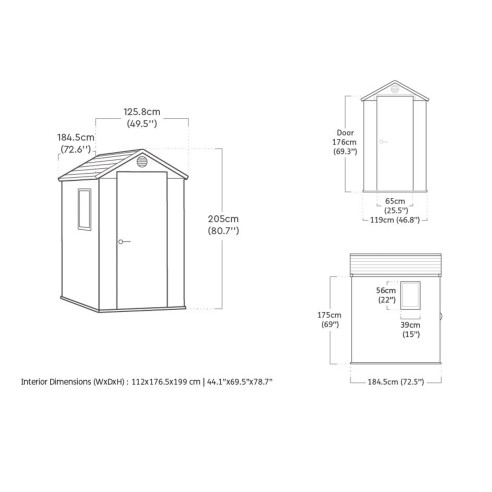 Keter casetta da giardino Darwin 4x6 marrone dimensioni