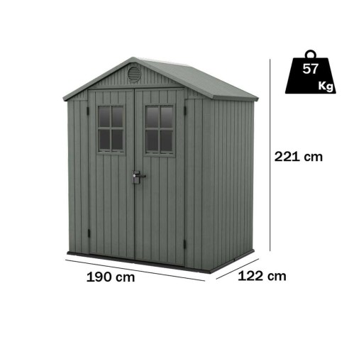Keter casetta da giardino Darwin 6x6 verde dimensioni