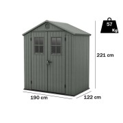 Keter casetta da giardino Darwin 6x6 verde dimensioni